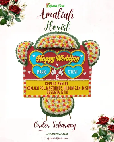 Karangan Papan Bunga Pernikahan di Undaan